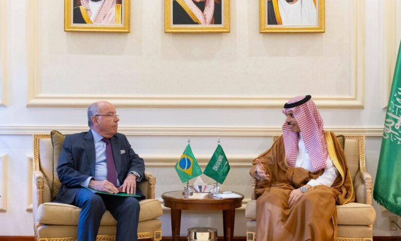 وزير الخارجية السعودي يبحث تطورات غزة مع نظيره البرازيلي