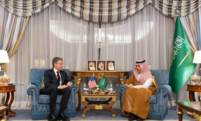 وزيرا خارجية السعودية وأميركا يبحثان تطورات غزة